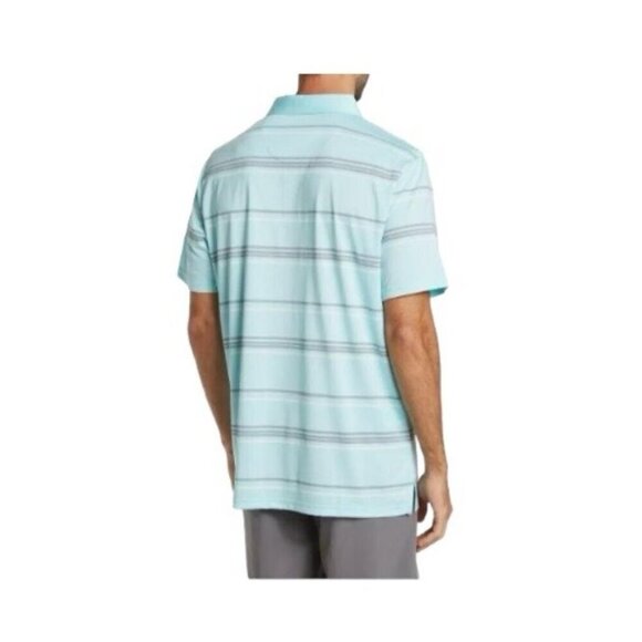 PGA Tour Golf Mens Blue Striped Short Sleeve Collared Polo Shirt Sz XXL New - Picture 2 of 10